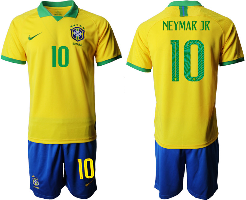 2019 20 Brazil 10 NEYMAR JR Home Soccer Jersey