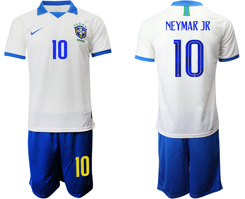 2019 20 Brazil 10 NEYMAR JR White Special Edition Soccer Jersey