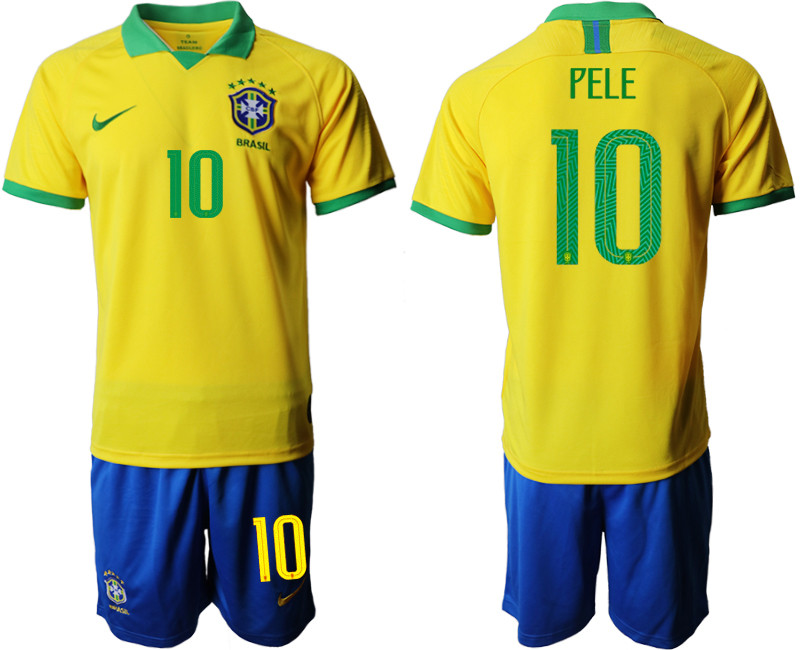 2019 20 Brazil 10 PELE Home Soccer Jersey