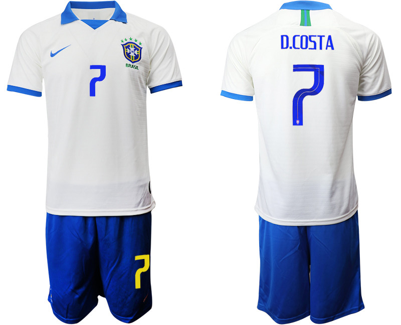 2019 20 Brazil 7 D.COSTA White Special Edition Soccer Jersey