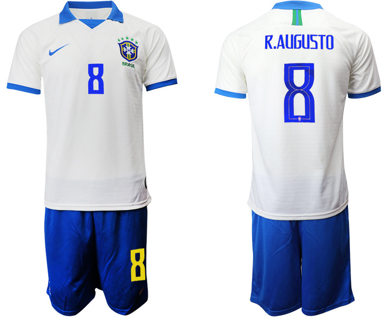 2019 20 Brazil 8 R.AUGUSTO White Special Edition Soccer Jersey