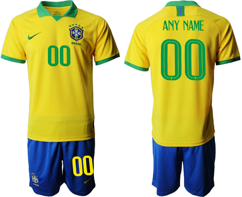 2019 20 Brazil Customized Home Soccer Jersey