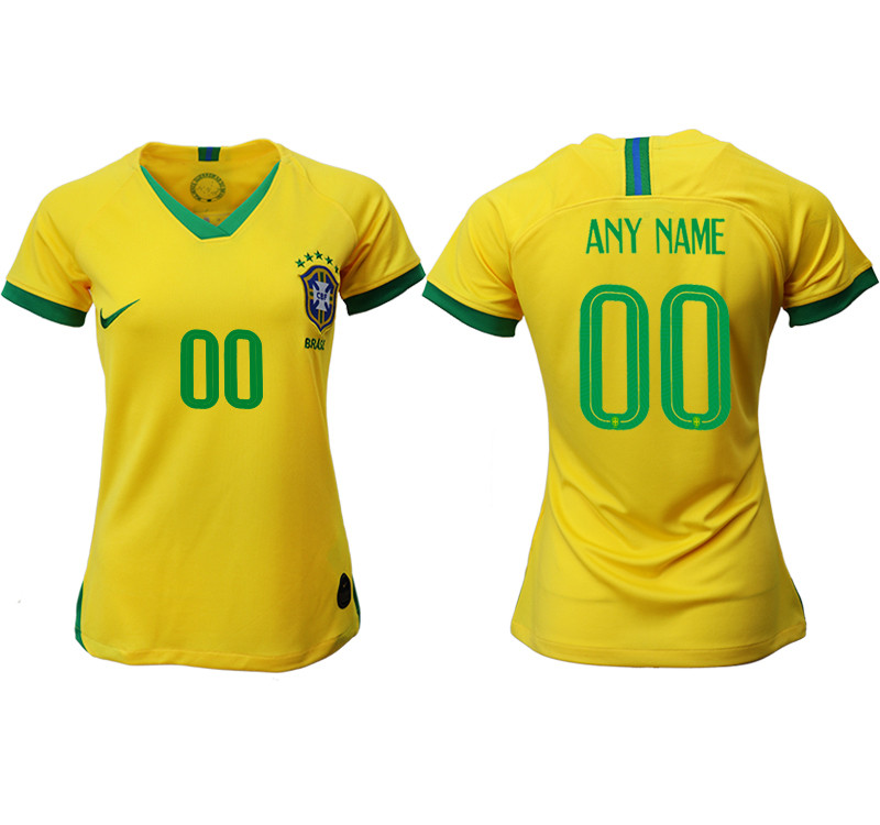 2019 20 Brazil Customized Home Women Soccer Jersey