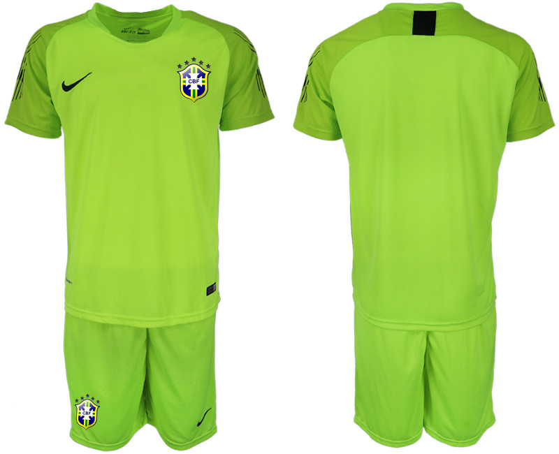 2019 20 Brazil Fluorescent Green Goalkeeper Soccer Jerseys