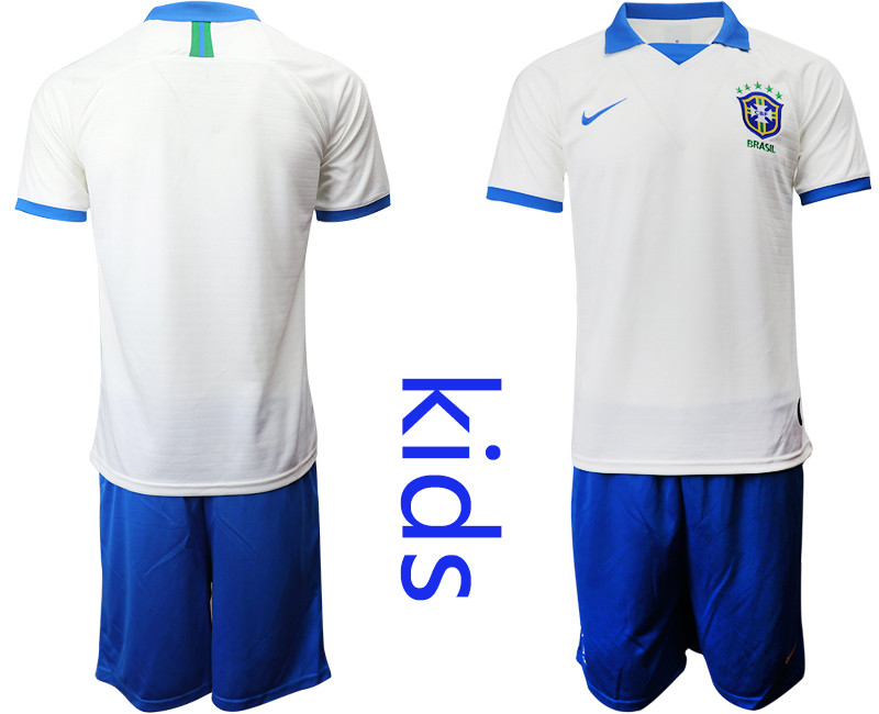 2019 20 Brazil White Special Edition Youth Soccer Jersey