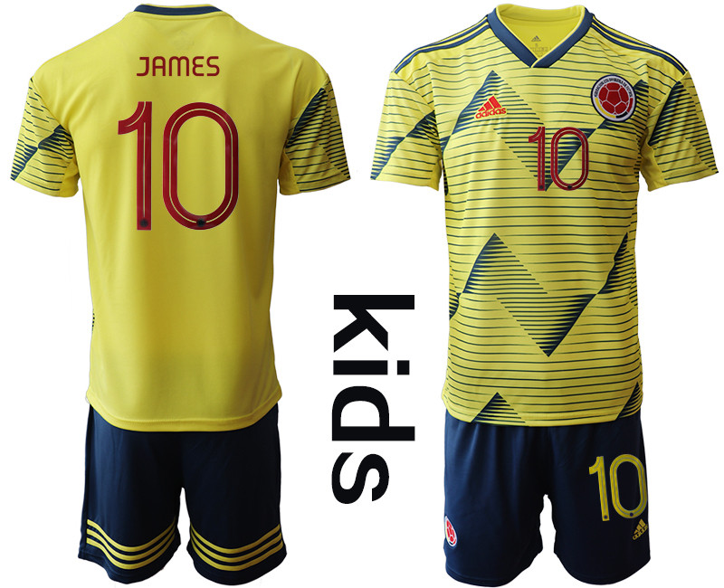 2019 20 Colombia 10 JAMES Youth Home Soccer Jersey