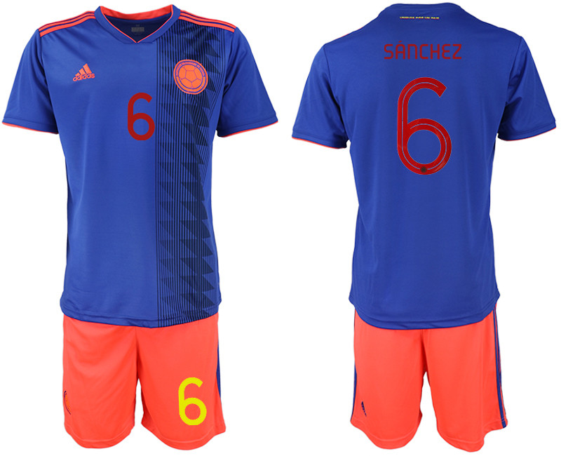 2019 20 Colombia 6 SANCHEZ Away Soccer Jersey