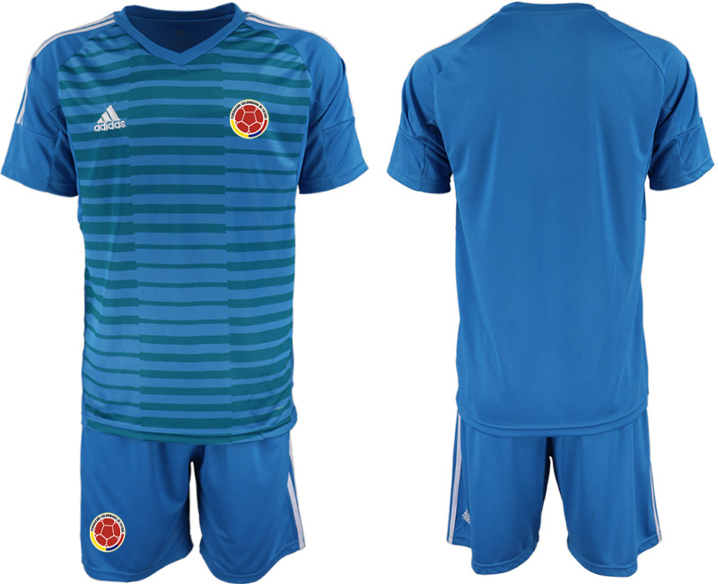 2019 20 Colombia Blue Goalkeeper Soccer Jersey