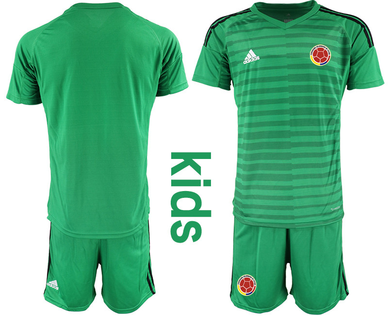 2019 20 Colombia Green Youth Goalkeeper Soccer Jersey