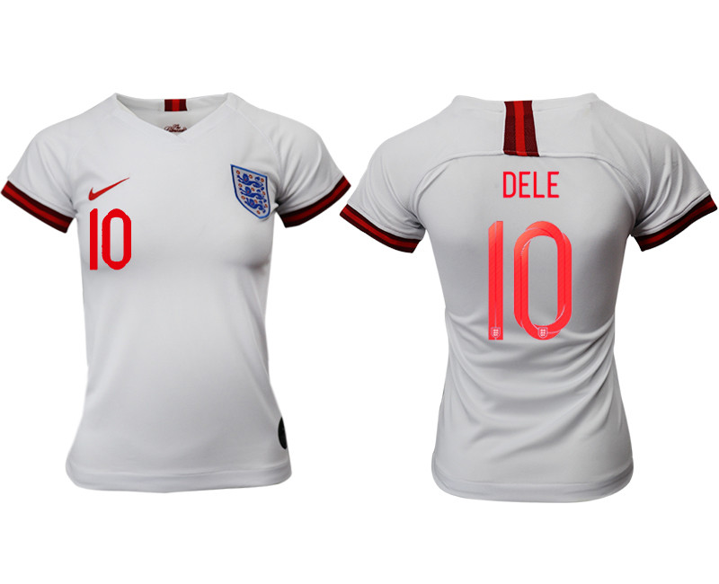 2019 20 England 10 DELE Home Women Soccer Jersey