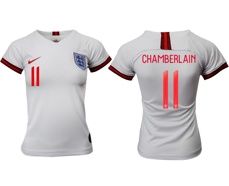 2019 20 England 11 CHAMBERLAIN Home Women Soccer Jersey