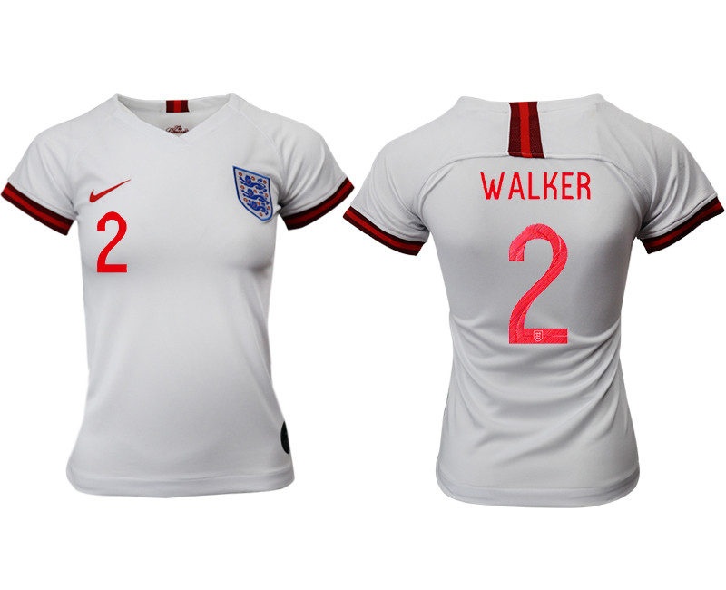 2019 20 England 2 WALKER Home Women Soccer Jersey