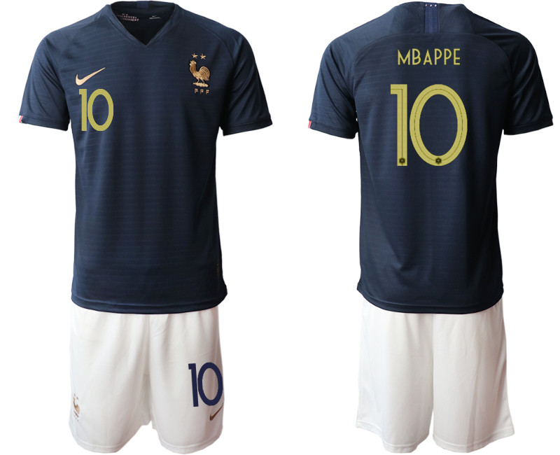 2019 20 France 10 MBAPPE Home Soccer Jersey
