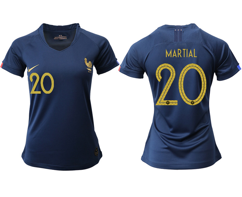 2019 20 France 20 MARTIAL Homen Women Soccer Jersey
