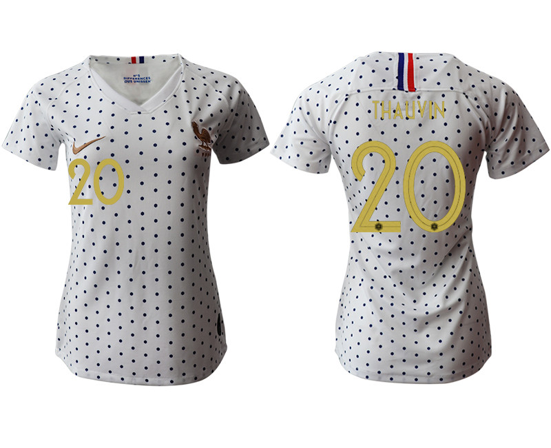 2019 20 France 20 THAUVIN Away Women Soccer Jersey