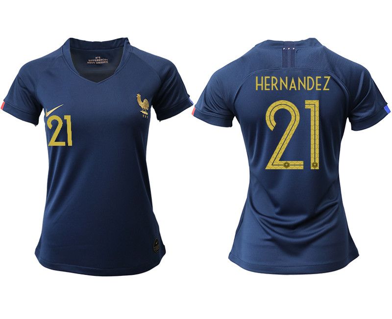 2019 20 France 21 HERNANDEZ Homen Women Soccer Jersey