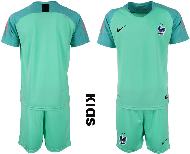 2019 20 France Blue Youth Goalkeeper Soccer Jersey