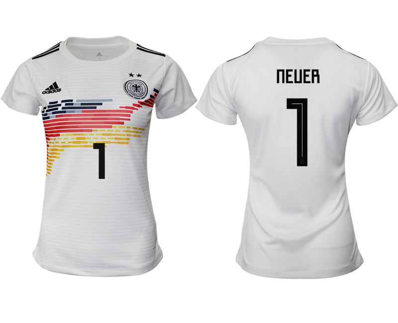 2019 20 Germany 1 NEUER Home Women Soccer Jersey
