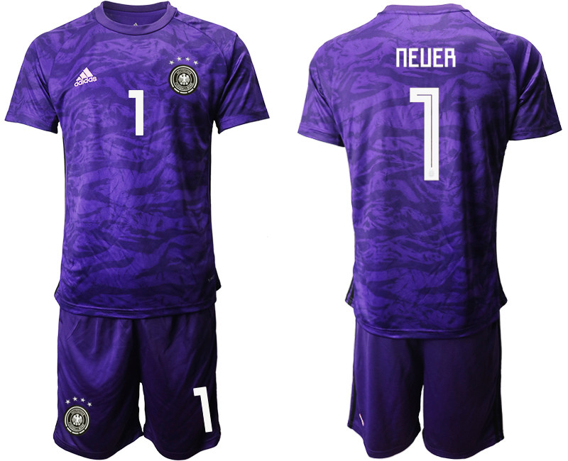 2019 20 Germany 1 NEUER Purple Goalkeeper Soccer Jersey