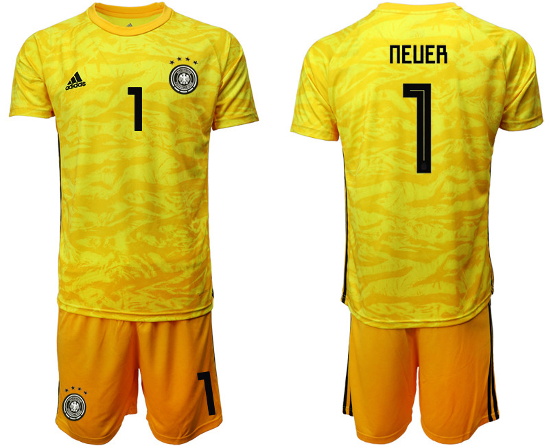 2019 20 Germany 1 NEUER Yellow Goalkeeper Soccer Jersey