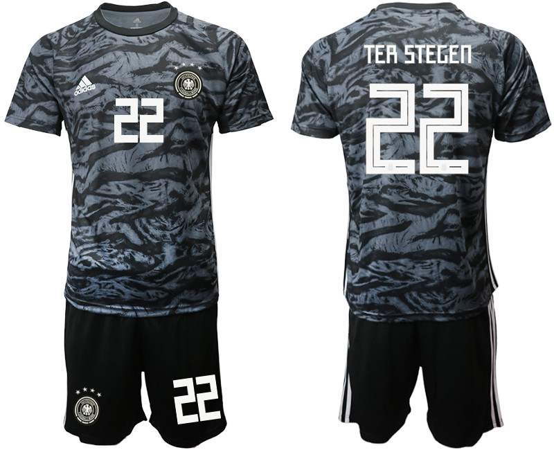 2019 20 Germany 22 TER STEGEN Black Goalkeeper Soccer Jersey