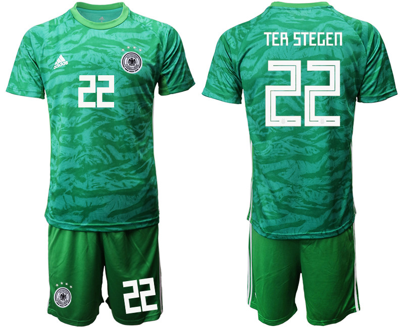2019 20 Germany 22 TER STEGEN Green Goalkeeper Soccer Jersey