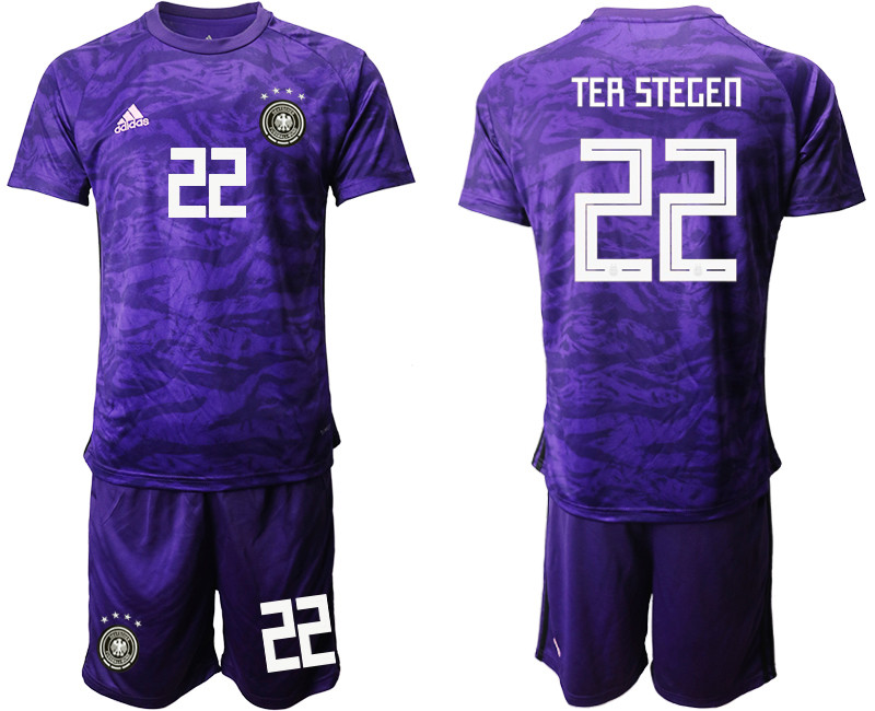 2019 20 Germany 22 TER STEGEN Purple Goalkeeper Soccer Jersey