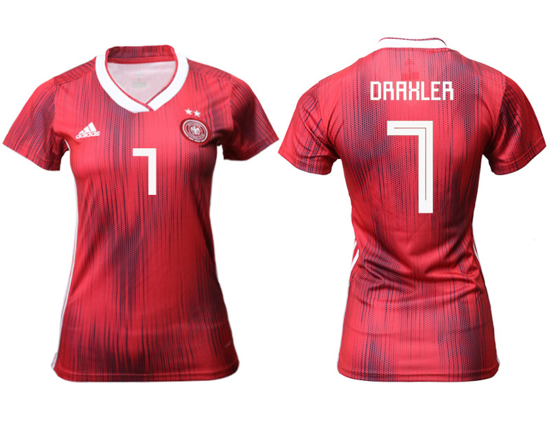 2019 20 Germany 7 DRAKLER Away Women Soccer Jersey