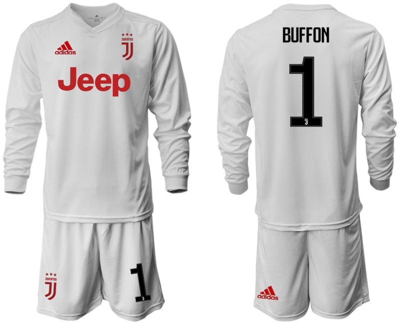 2019 20 Juventus 1 BUFFON Long Sleeve Home Soccer Jersey