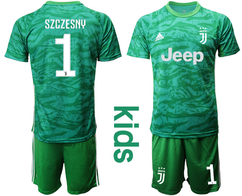 2019 20 Juventus 1 SZCZESNY Green Youth Goalkeeper Soccer Jersey