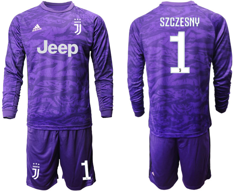 2019 20 Juventus 1 SZCZESNY Purple Long Sleeve Goalkeeper Soccer Jersey