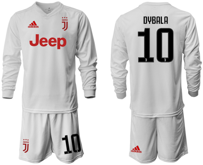 2019 20 Juventus 10 DYBALA Long Sleeve Away Soccer Jersey