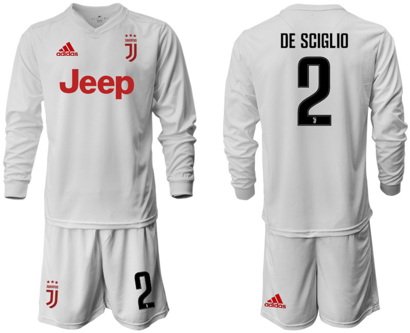 2019 20 Juventus 2 DE SCIGLIO Long Sleeve Away Soccer Jersey