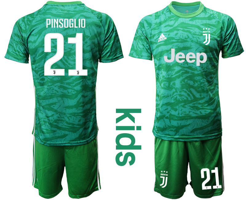 2019 20 Juventus 21 PINSOGLIO Green Youth Goalkeeper Soccer Jersey