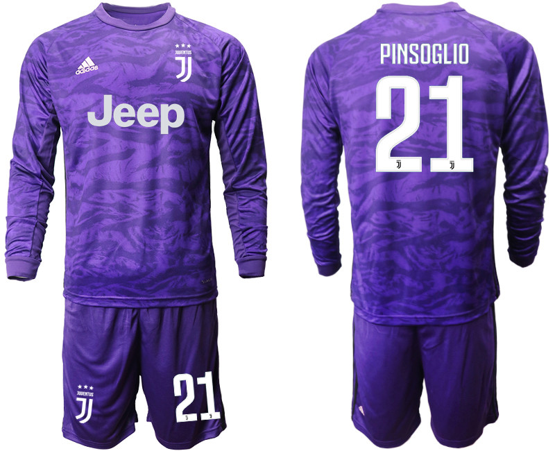 2019 20 Juventus 21 PINSOGLIO Purple Long Sleeve Goalkeeper Soccer Jersey