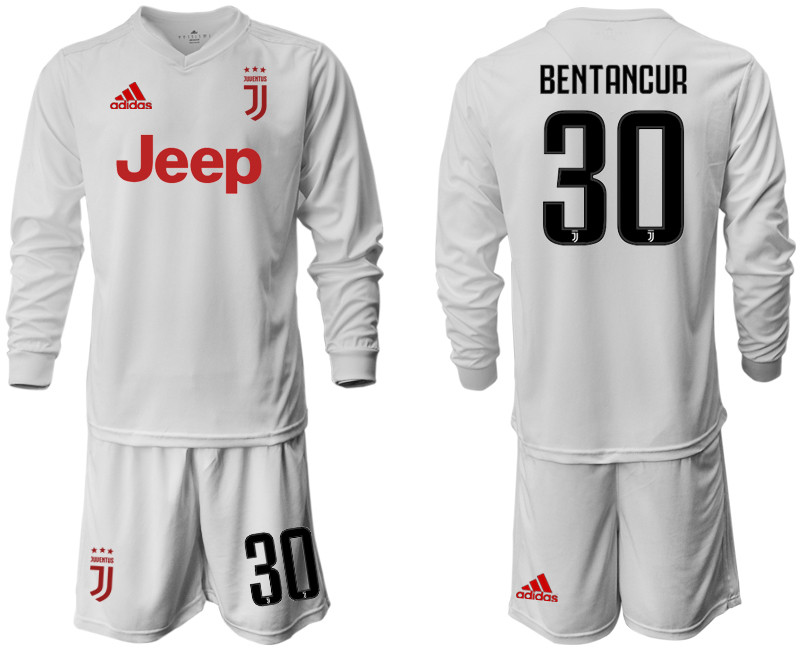 2019 20 Juventus 30 BENTANCUR Long Sleeve Away Soccer Jersey