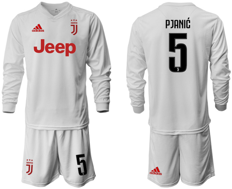 2019 20 Juventus 5 PJANIC Long Sleeve Away Soccer Jersey