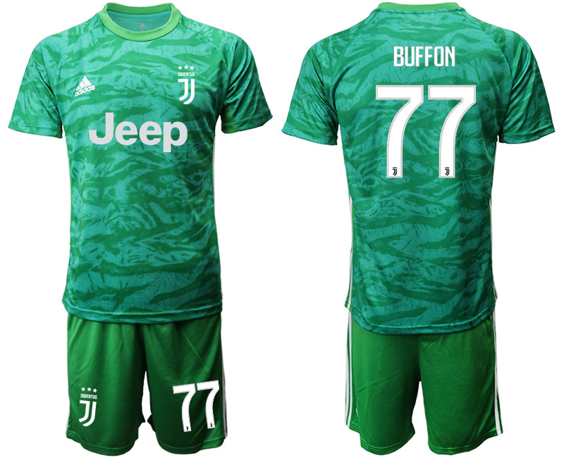 2019 20 Juventus 77 BUFFON Green Goalkeeper Soccer Jersey