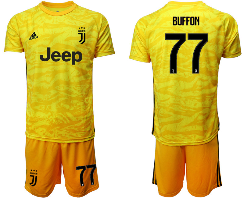 2019 20 Juventus 77 BUFFON Yellow Goalkeeper Soccer Jersey