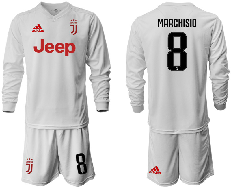 2019 20 Juventus 8 MARCHISIO Long Sleeve Away Soccer Jersey