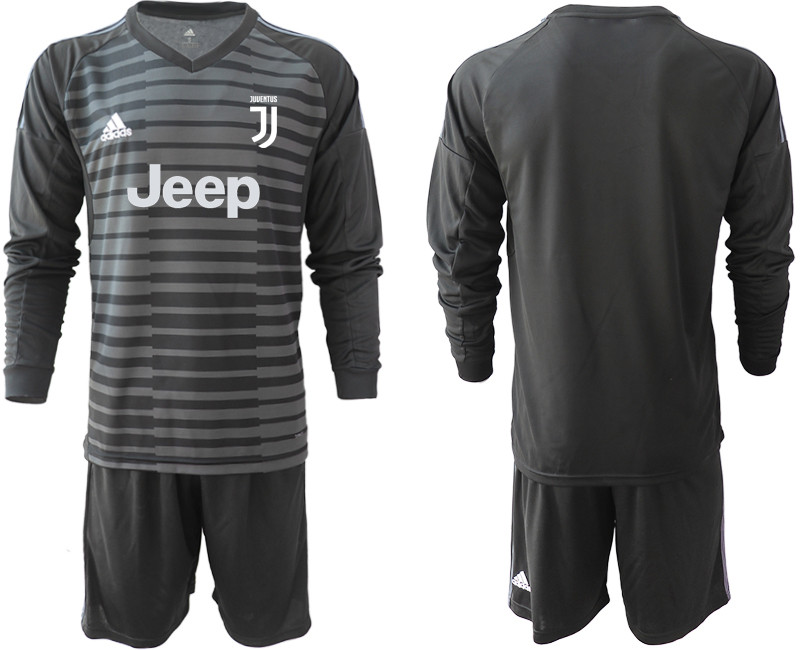 2019 20 Juventus Black Long Sleeve Goalkeeper Soccer Jersey