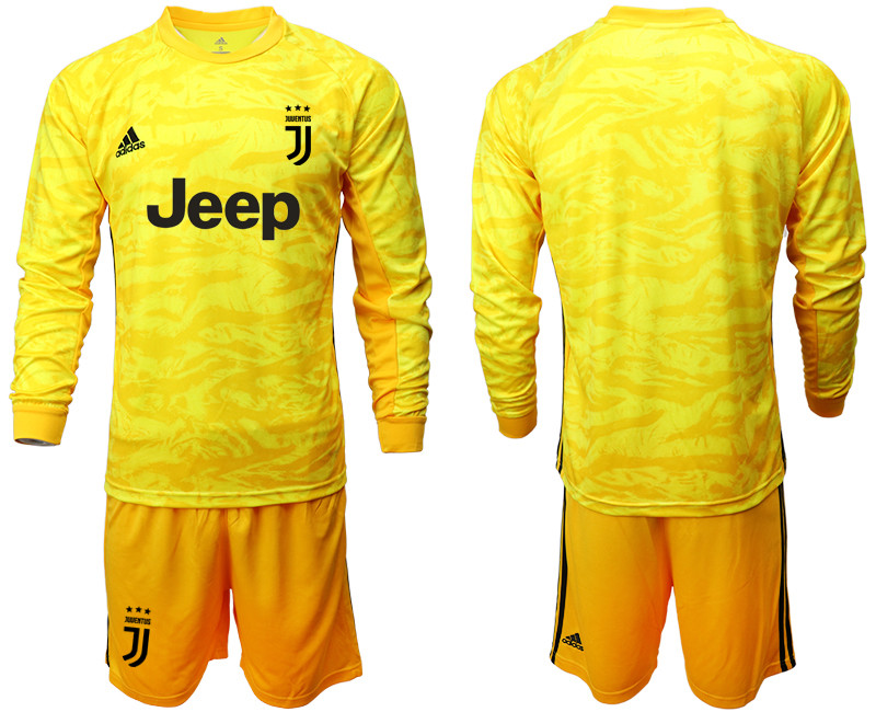 2019 20 Juventus Yellow Long Sleeve Goalkeeper Soccer Jersey