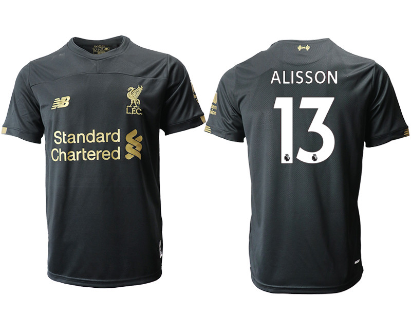 2019 20 Liverpool 13 ALISSON Black Goalkeeper Thailand Soccer Jersey