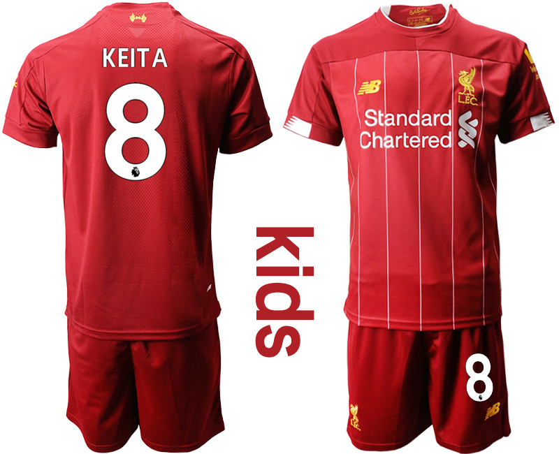 2019 20 Liverpool 8 KEITA Youth Home Soccer Jersey