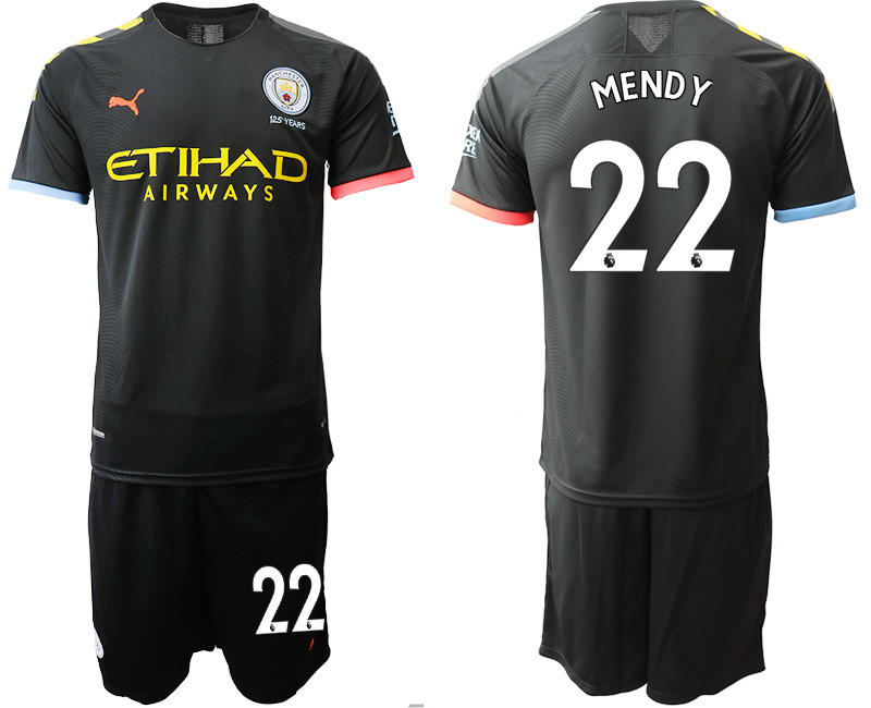 2019 20 Manchester City 22 MENDY Away Soccer Jersey