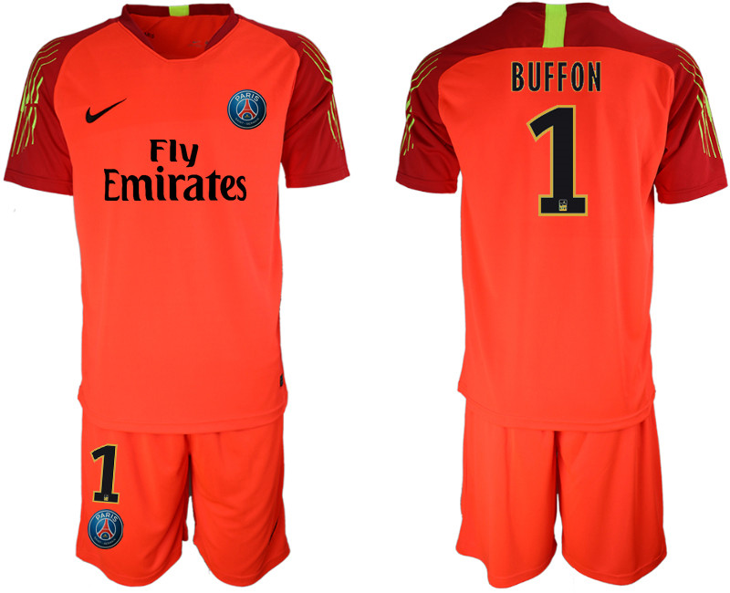 2019 20 Paris Saint Germain 1 BUFFON Red Goalkeeper Soccer Jersey