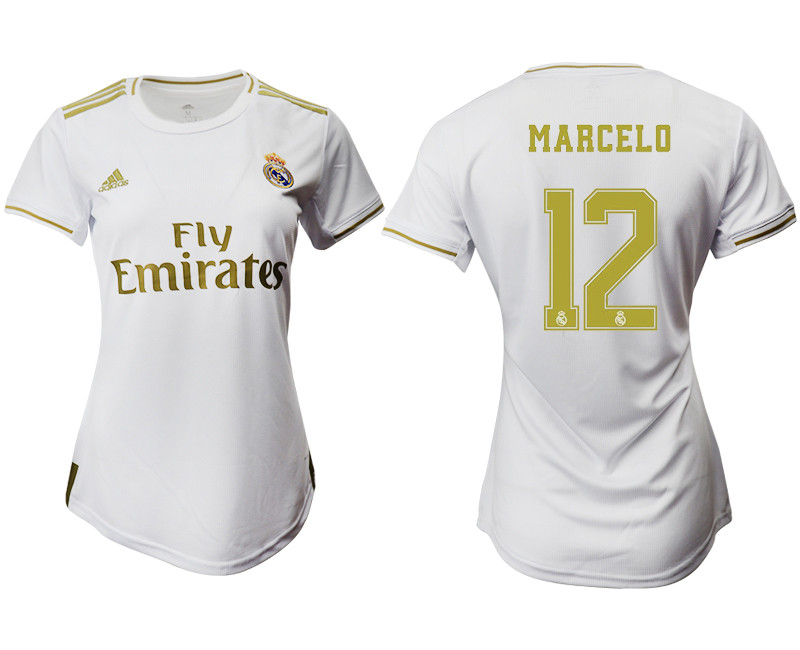 2019 20 Real Madrid 12 MARCELO Home Women Soccer Jersey