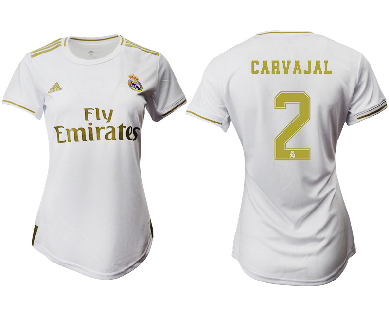 2019 20 Real Madrid 2 CARVAJAL Home Women Soccer Jersey