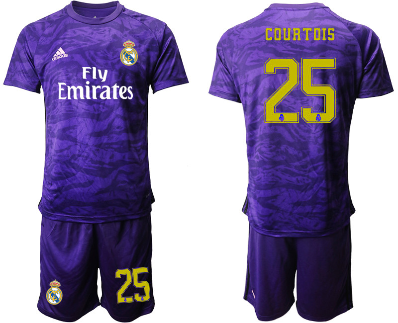 2019 20 Real Madrid 25 COURTOIS Purple Goalkeeper Soccer Jersey