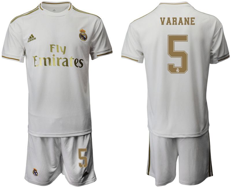 2019 20 Real Madrid 5 VARANE Home Soccer Jersey